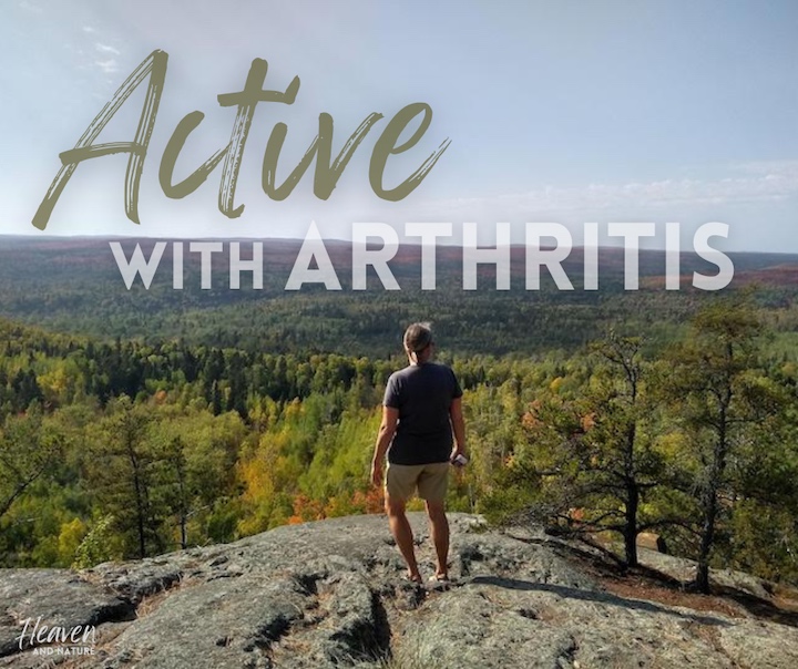 "Active with Arthritis" with image of woman overlooking a forest