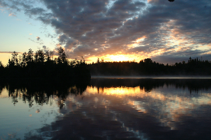 sunrise over a lake