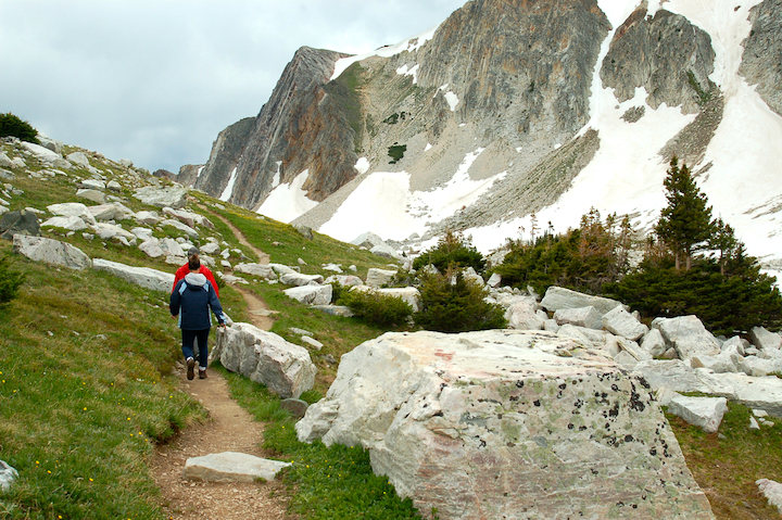 hikers in the Snowy Range Mountains of Wyoming