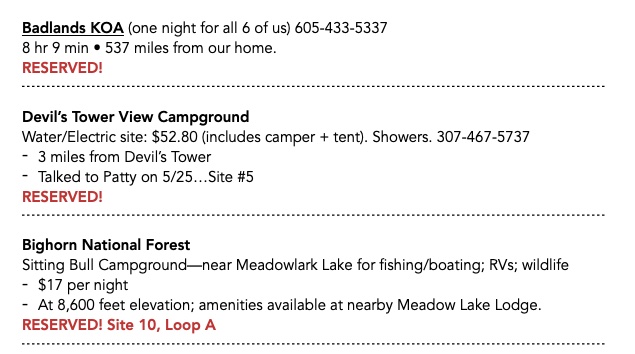 example of trip lodging
