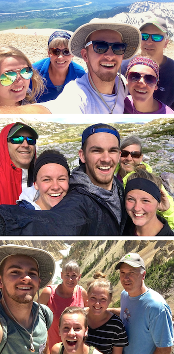 outdoor memories with family, vacation selfies in different outdoor places