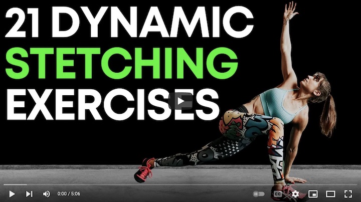 screenshot of video: 21 dynamic stretching exercises