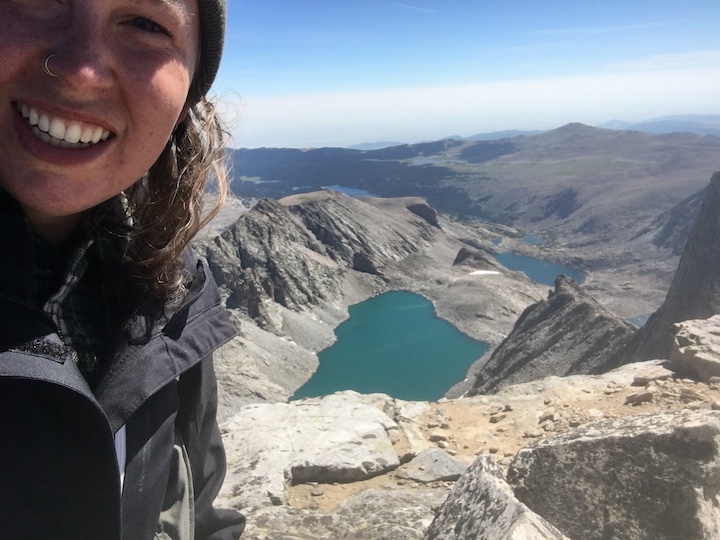 the author's selfie at the top of Cloud Peak, Wyoming