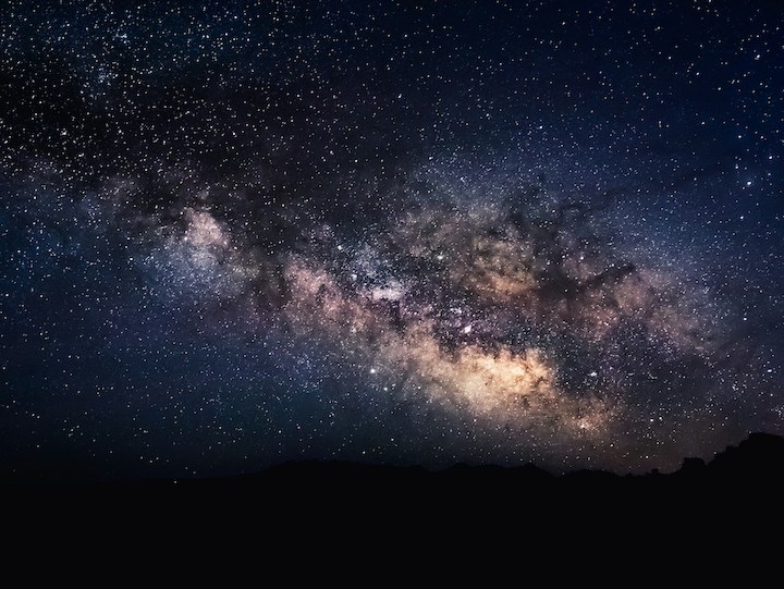 The Milky Way galaxy at night