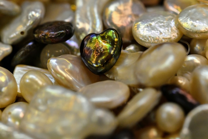 close up image of river pearls 