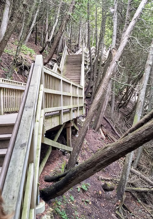 steps to Arch Rock on Mackinac Island
