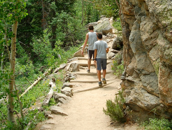 two boys on the Dream Lake trail